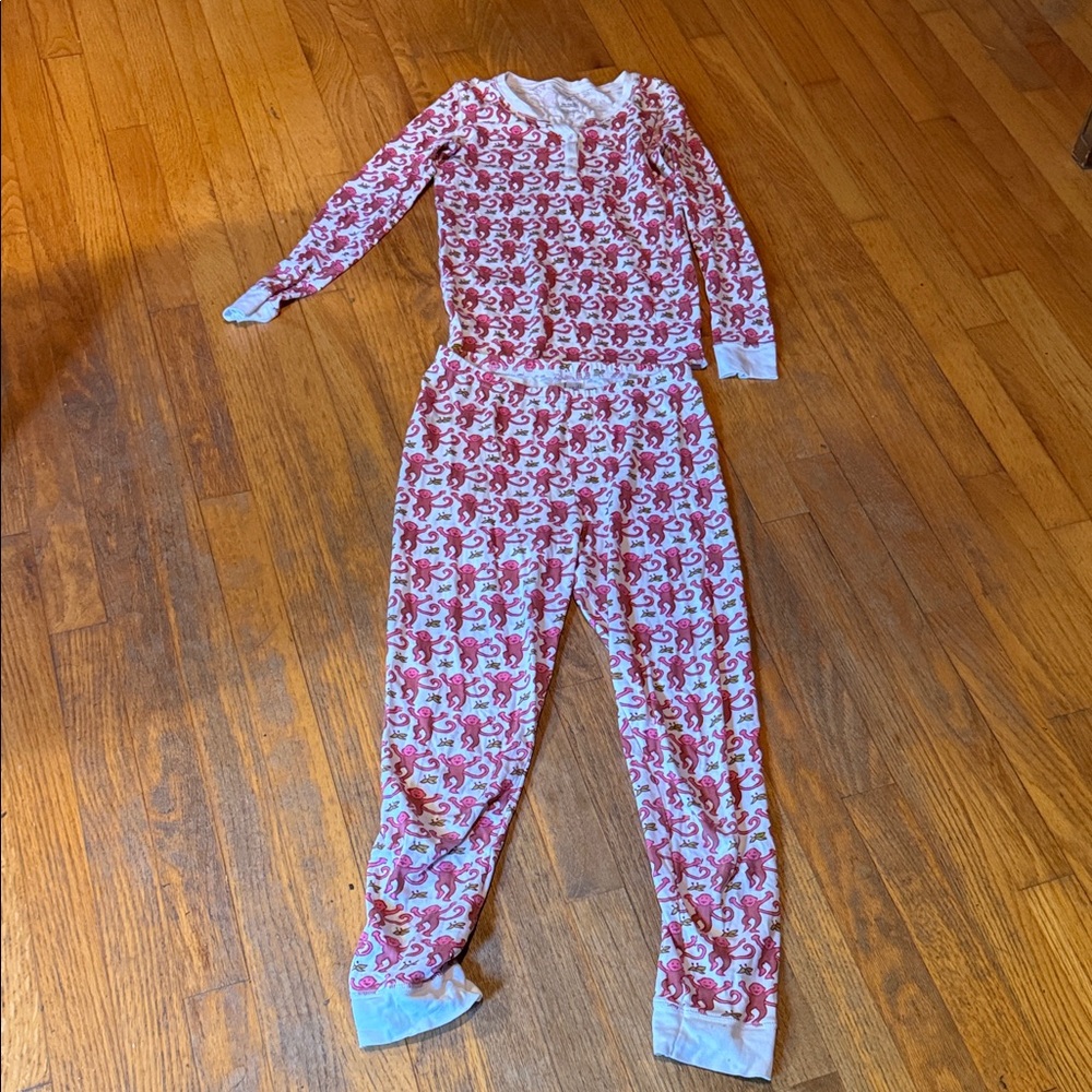 Roller Rabbit pink and White Kids Pajama Set